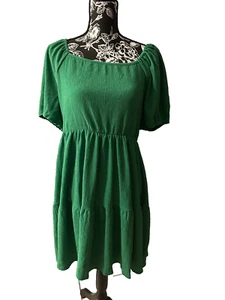 Womens Dresses Square Neck Puff Sleeve Casual Loose Spring A-Line Dresses - Bild 1 von 2