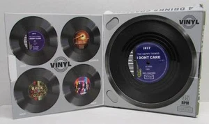 4 Stück Vintage Vinyl 33 45 U/min Schallplatte UNTERSETZER Tasse Pad Couchtisch Matten Bar NEU - Bild 1 von 8