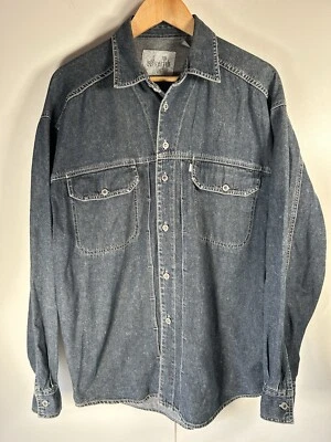 Levis Denim Shirt Mens Large Blue Silver Tab Long Sleeve Vintage - Image 1 of 4