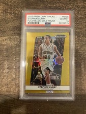 2022 Panini Prizm Draft Picks Stephen Curry Gold /10 PSA 10 SSP Flashback