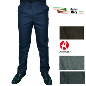 Pantaloni Uomo Classici Con Pens Eleganti Vita Alta Gamba Larga LANEROSSI - Foto 1 di 14