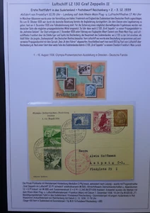 Zeppelin LZ 130 Sudetenfahrt 1939 Olympia-Postwertzeichen-Ausstellung - Bild 1 von 3