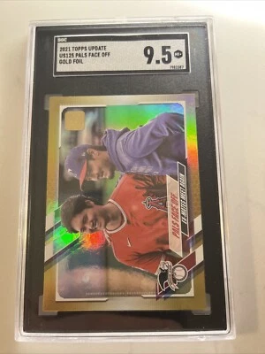 SHOHEI OHTANI / KOHEI ARIHARA 2021 TOPPS UPDATE GOLD FOIL ANGELS RANGERS SGC 9.5 - Image 1 of 4