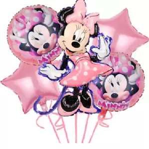 Balloon ( 5 Piece Set ) Minnie Mouse Birthday Mylar Party Decorations Gifts - Picture 1 of 2