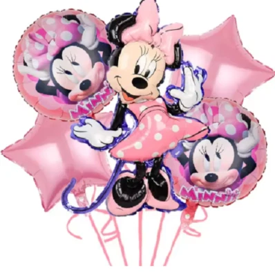 Balloon ( 5 Piece Set ) Minnie Mouse Birthday Mylar Party Decorations Gifts - Image 1 of 2