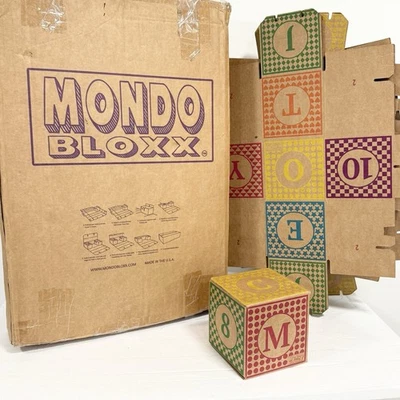Mondo Bloxx Niños Cartón Aprendizaje Bloques de Construcción Cubo Número Alfabetos Difícil de Encontrar Foto 1 de 4