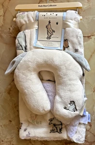 Classic Winnie The Pooh/Eeyore Baby Blanket with Neck Pillow. - Picture 1 of 6