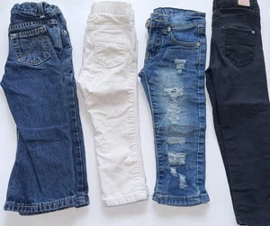 Elegante conjunto de jeans vaqueros para niñas - azul, blanco, negro talla 2T lote de 4 piezas - Imagen 1 de 13
