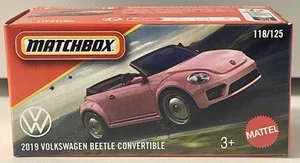 MATCHBOX 2025 POWER GRAB 2019 VOLKSWAGEN BEETLE CONVERTIBLE #118/125 BARBIE PINK - Picture 1 of 2