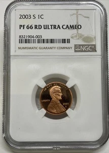 2003-S Lincoln Cent / Penny 1c NGC PF 66 RD Ultra Cameo Proof Red - Picture 1 of 5