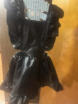 Black Faux Leather Jumper Dress Toddler Girl Size 4-5Years Pockets - Image 1 of 3