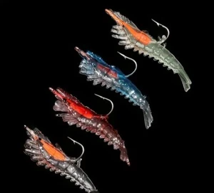 4pcs Simulation Shrimp Soft Fishing Lures, Bionic Artificial Bait With Lead... - Picture 1 of 3