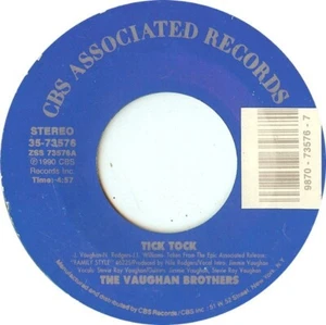 VAUGHAN BROTHERS - Tick Tock - VG++ 1990 CBS Blues Rock Vinyl 45 7" - Stevie Ray - Picture 1 of 2