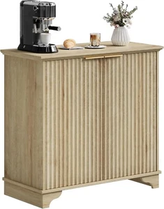 Coffee Bar Cabinet Modern Farmhouse Storage Cabinet Sideboard Buffet Cabinet - Picture 1 of 8