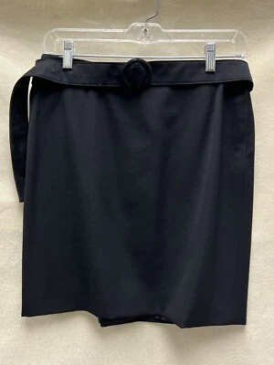 Gianni Versace Wool Skirt Womens 44 US 10 Black Pencil Skirt with Belt NWT - Image 1 of 4
