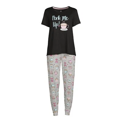 Nuevo conjunto de pijama camisa de café Secret Treasures para mujer negro gris muchas tallas Foto 1 de 4