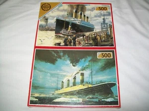 THE TITANIC FIRST AND FINAL VOYAGE 2 X 500 PIECE FALCON JIGSAWS NEW & SEALED - Picture 1 of 6