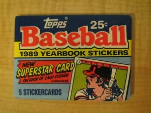 1989 Topps Baseball Yearbook Stickers Sealed Wax Pack  - Picture 1 of 2