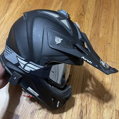 Airoh Aviator Flat Black Offroad Helmet Preowned Size XL 61 cm Fast Shipping! - Image 1 of 4