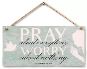 CARISPIBET Pray for anything Worry about nothing Home décor sign bible quotes