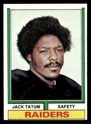 Jack Tatum 1974 Topps Card #14 Oakland Raiders EX-NM - Image 1 of 2
