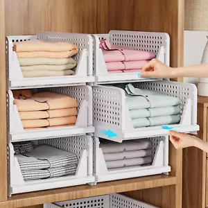 5 Pack Stackable Closet Organizer Box, Multifunctional & Foldable Closet Storage - Picture 1 of 12