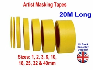 Artist Masking Tape Sizes 1 to 40mm Modelling Craft Tool Longer 20m - Picture 1 of 1
