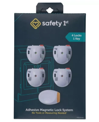 Safety 1st Adhesive Magnetic Lock System for Cabinets Drawers - 4 Locks / 1 Key - Image 1 of 2
