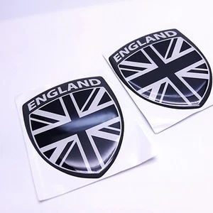BRITISH FLAG 3D CAR EMBLEM SET (2) DECAL UNION JACK ENGLISH BRITAIN ENGLAND FLAG - Picture 1 of 8