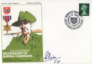 WW2 Burma Campaign cover signed by Field Marshal Slim - Foto 1 di 1