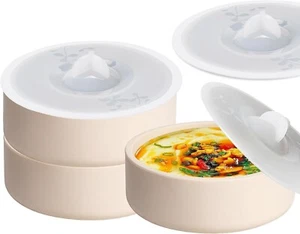 3 Pack Silicone Egg Poacher with Lids Reusable Microwave Molds - Picture 1 of 7