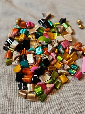 Bead Lot #13 - Assorted Colors Oyster Shell Beads - Image 1 of 3