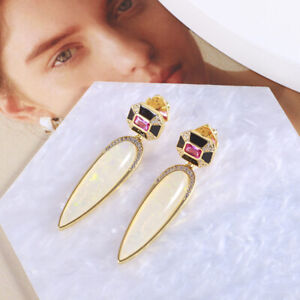 Kate Spade New York Colorful Crystals Resin Sequins Drop-Shaped Earrings