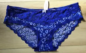 NWT Vintage Victoria's Secret Dream Angels Blue Sheer Mesh Lace Bikini Panties M - Picture 1 of 3
