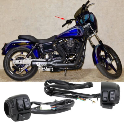 Motorcycle 1" Handlebar Control Switches For Harley Davidson Dyna Super Glide US - Image 1 of 4