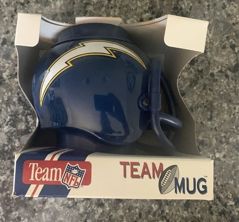 San Diego Chargers Mini Helmet Vintage Desk Caddy Mug 1992 with Box EUC Cover