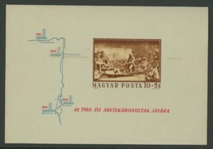 Hungary 1965 Perf & Imperforate Flood Victims S/S Sc# B253 NH - Picture 1 of 2