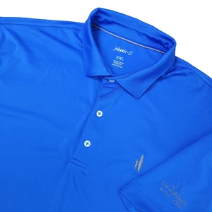 Johnnie O Herren 2XL Einfarbig Blau Performance Stretch Polo Kurzarm Bestickt - Bild 1 von 7