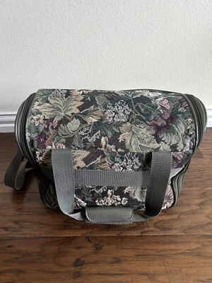 Vintage 13" Protocol Floral Tapestry Large Travel Luggage Shoulder Toiletry Bag - Image 1 of 4