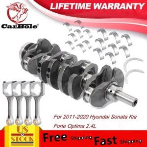 1x Engine Crankshaft + 4x Connecting Rod+ 1x Bearing Kit For Hyundai Kia 2.4L US - Picture 1 of 14