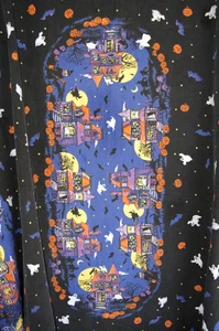 Vintage Halloween 90s Tablecloth AOP Oval Fashion Industries Witch JOL Ghost - Picture 1 of 4