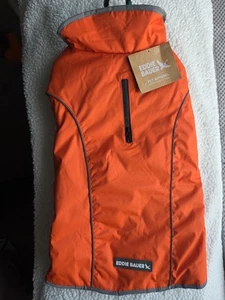 Eddie Bauer Lined Dog Jacket/Raincoat. Orange, Size Large - Picture 1 of 4