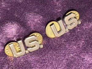 EJÉRCITO DE ESTADOS UNIDOS / MILITAR "EE. UU." collar solapa insignia X2 W envío gratuito - Imagen 1 de 3