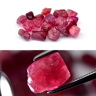 💎 Lote de 17 piezas de espinela rosa roja púrpura natural áspera de 20,56 quilates - gemas de Birmania Foto 1 de 4