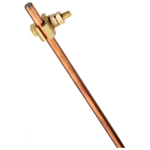Barra de tierra eléctrica de enlace de cobre de 3/8" 4' 1200 mm varilla de puesta a tierra y abrazadera - Imagen 1 de 1