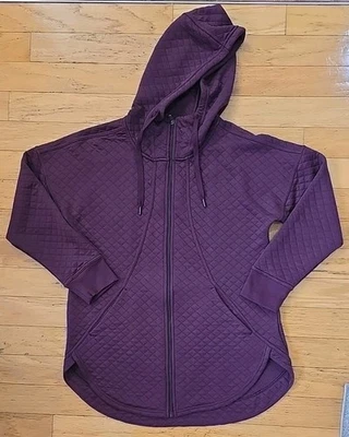 Chaqueta acolchada con capucha Athletic Works para mujer talla grande borgoña  Foto 1 de 4