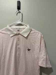 Vintage Rare Sleepy Hollow Golf Peter Millar Striped Polo Shirt Size Medium - Picture 1 of 4