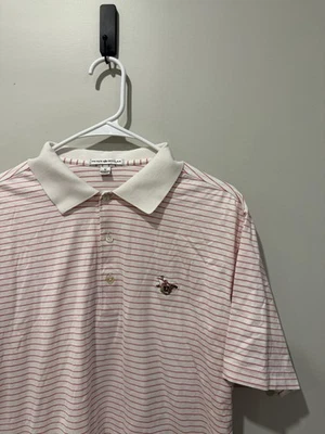 Vintage Rare Sleepy Hollow Golf Peter Millar Striped Polo Shirt Size Medium - Image 1 of 4