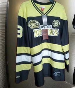 Mens Mitchell & Ness NHL STATESIDE PASTEL V-NECK LS JERSEY BOSTON BRUINS Medium - Picture 1 of 11