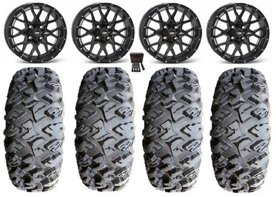 ITP Hurricane 14" Wheels Black 27" MotoClaw Tires Kawasaki Mule Pro FXT KRX / - Image 1 of 4